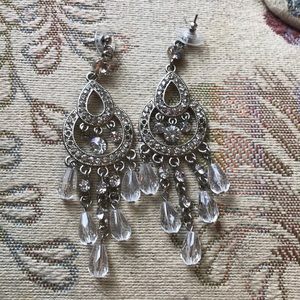 Big silver earrings for homecoming or prom